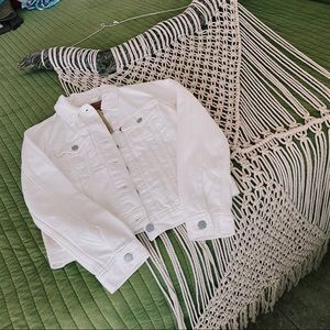 White NWT jean Levi Jacket button up spring boho